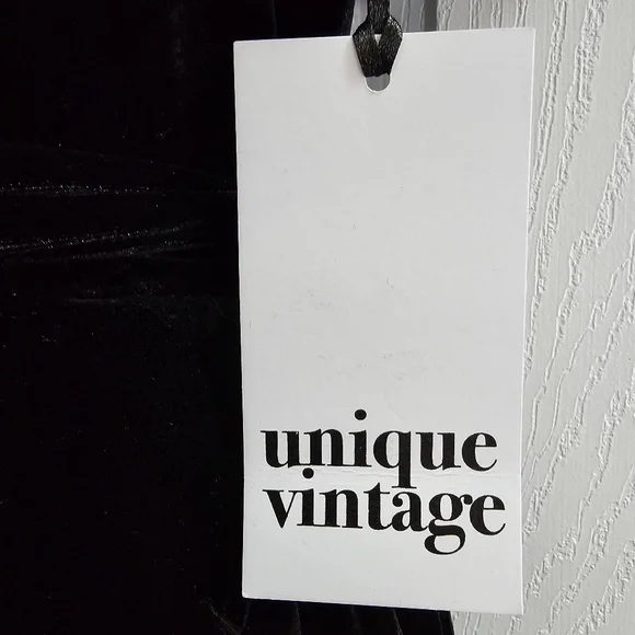 NWT Unique Vintage Black Velvet Jumpsuit - Picture 2 of 12
